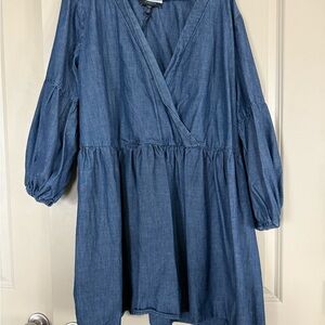 Eloquii Blue Denim Mini Dress